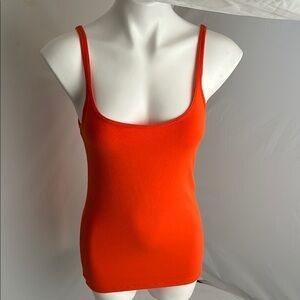 C Wonder orange scoop neck thin strap tank top